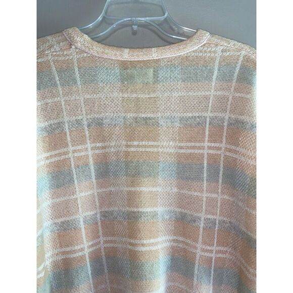 Lou & Grey Plaid Wool Alpaca Blend Sweater Beige Pink Neutral Academia Tunic Med - Picture 10 of 16
